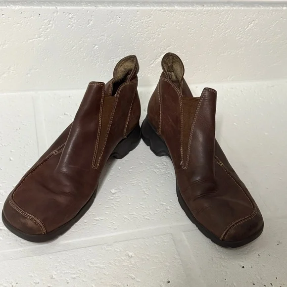 Timberland Brown Leather Ankle Boots Women’s Size 9 Smart Comfort Slip-On - Picture 10 of 16